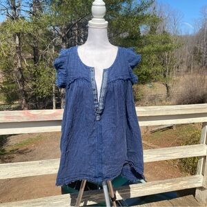 We The Free Navy and White Striped Minidress